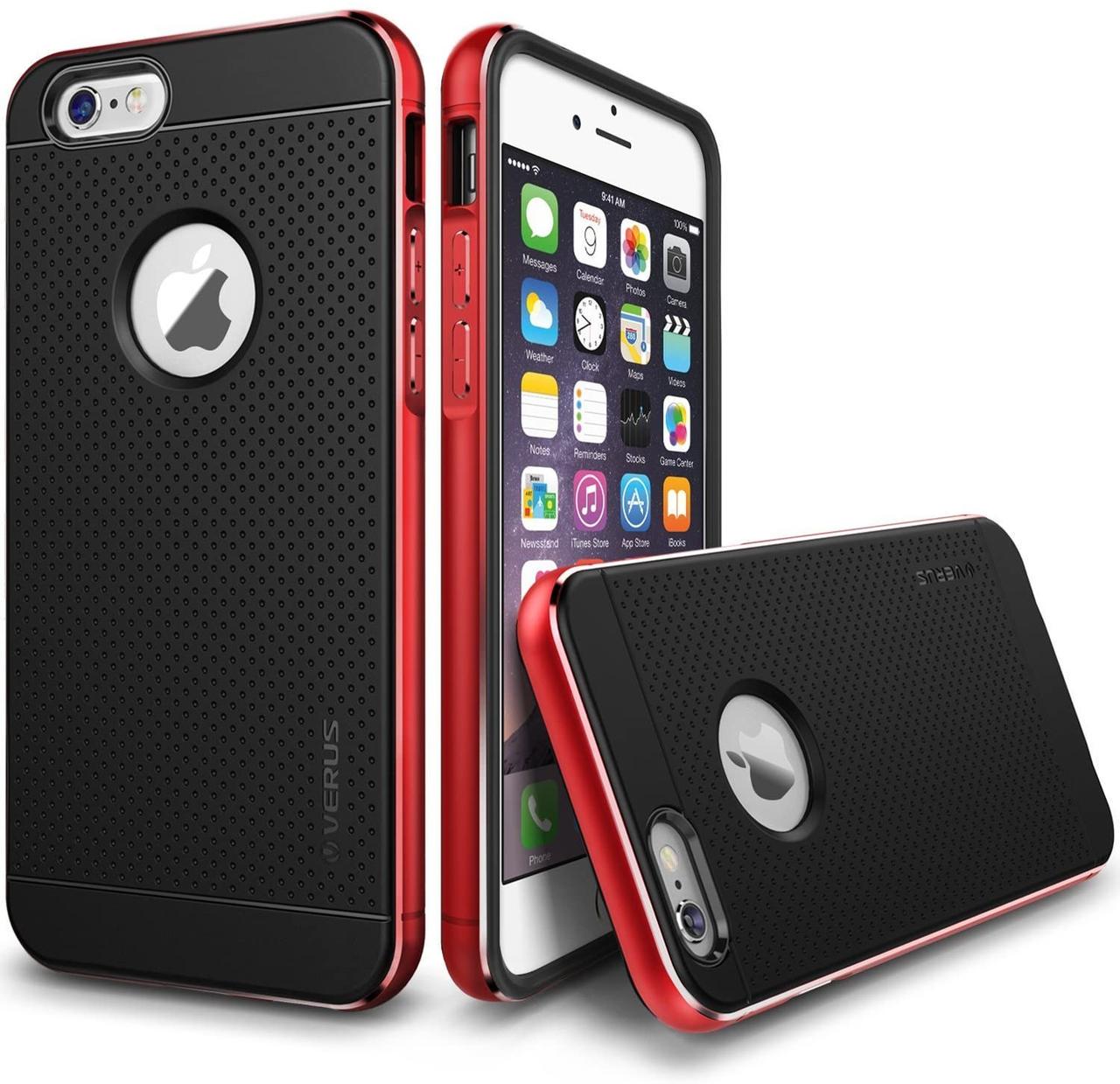 Чехол накладка Verus Iron Shield Case for iPhone 6/6S, Black/Red
