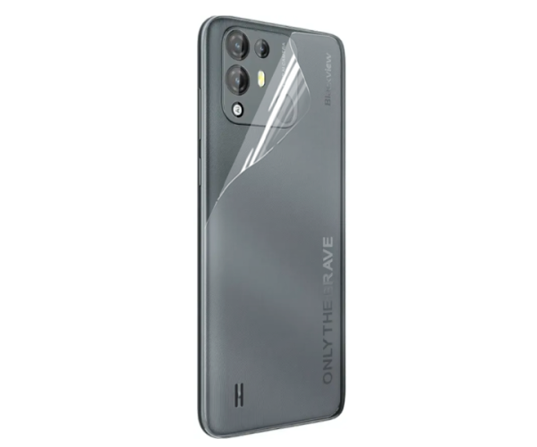 Противоударная гидрогелевая пленка Hydrogel Film для Blackview A55 Pro на заднюю панель Transparent