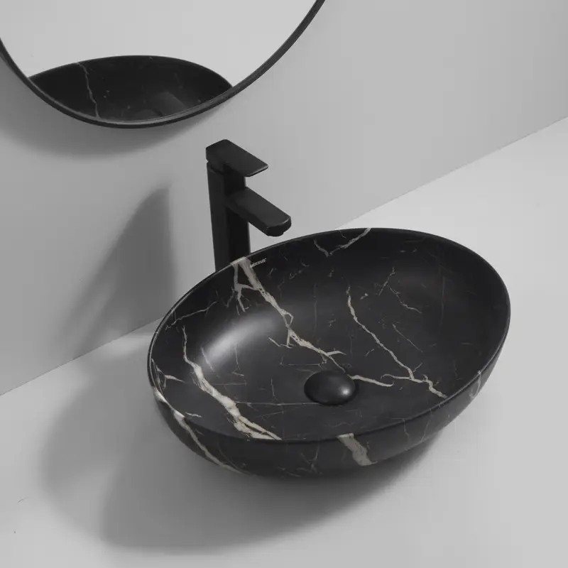 Раковина накладна MIXXUS Premium ELLIPSE-0102 515х400х130 мм Мармуровий (MP6552) - фото 2