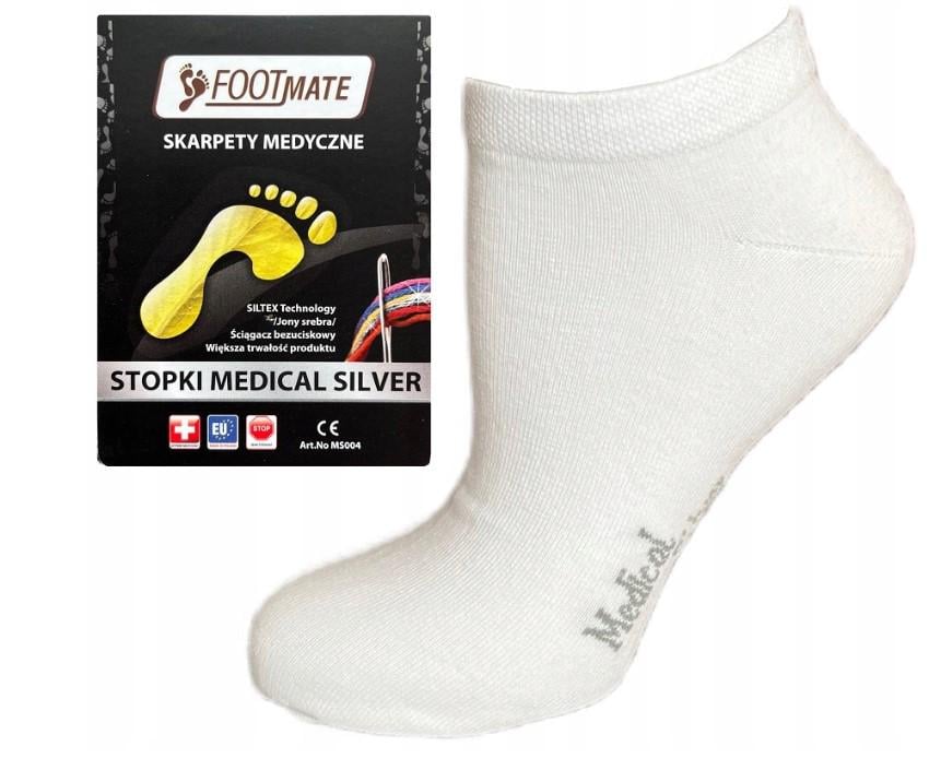 Шкарпетки діабетичні зі сріблом Footmate Medical Silver низькі L р. 42/44 Білий (MS004_B4244)