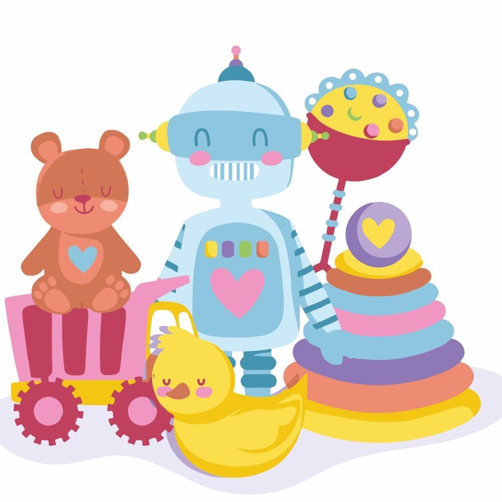 Картина по номерам Strateg Премиум Детские игрушки с лаком и 30х30 см (ES-0847)