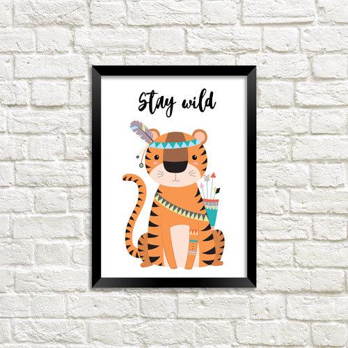 Постер в рамке Stay wild 21х30 см A4 (MT4_18M021)