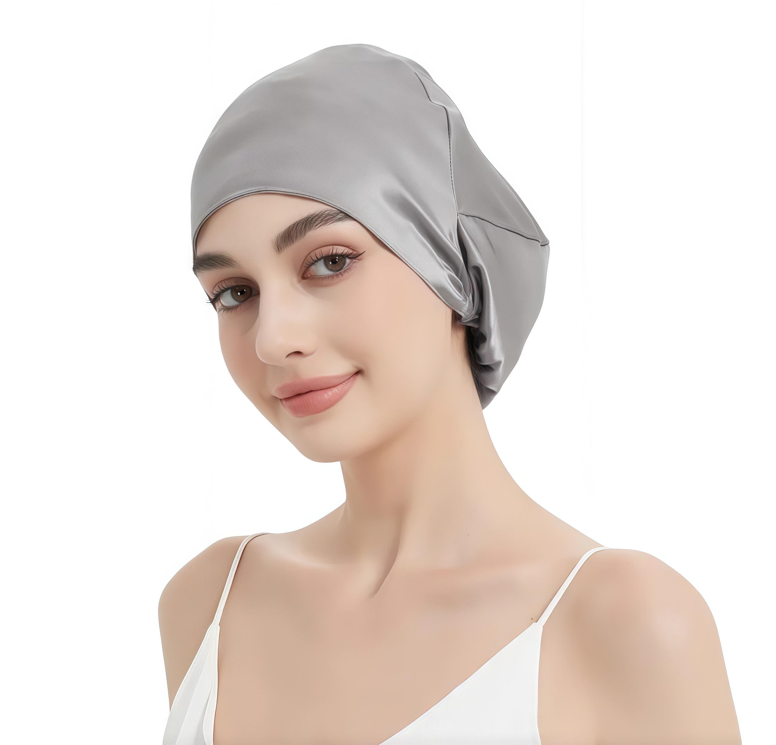 Шапочка шелковая ночная для сохранения прически Серый