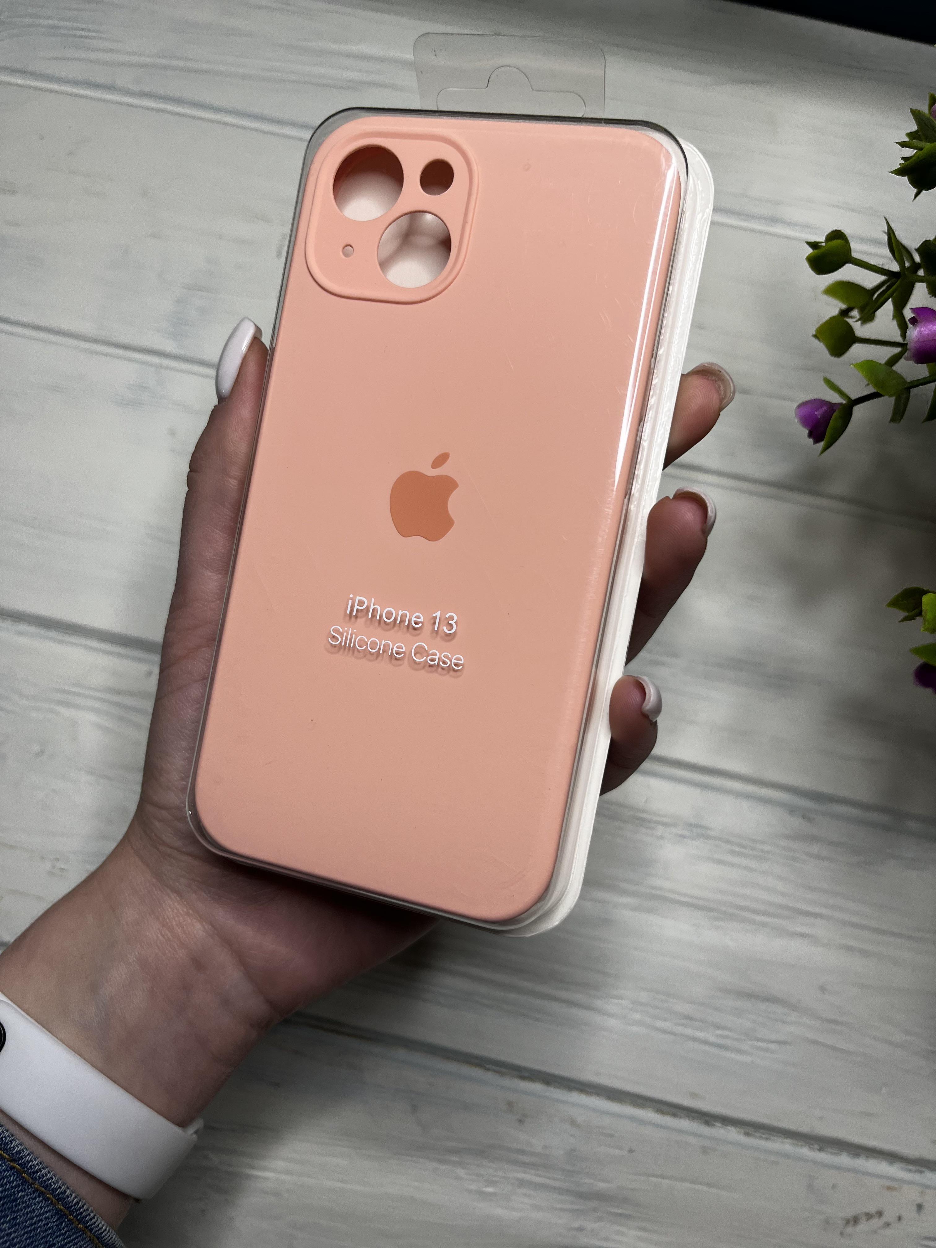 Чехол накладка на iPhone (Айфон) 13 закрытый низ и закрытая камера silicone case full camera Apple