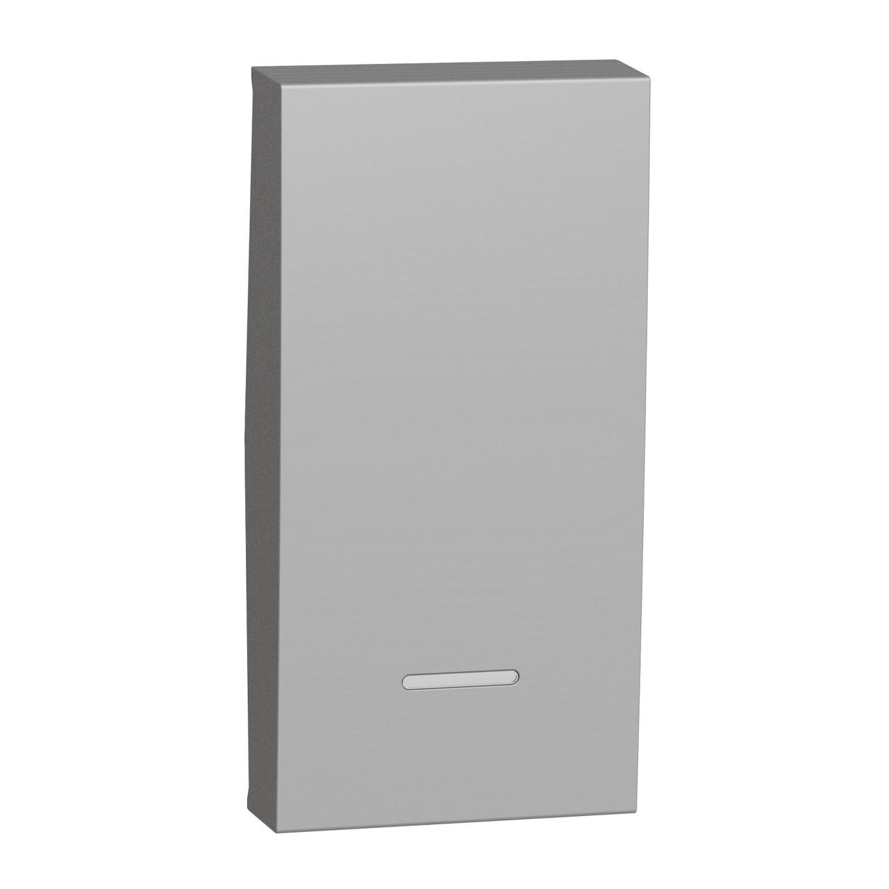 Кнопка для выключателя Unica New Schneider Electric 1 модуль 45х22,5х9 мм ABS-UV Алюминий (NU910030N)