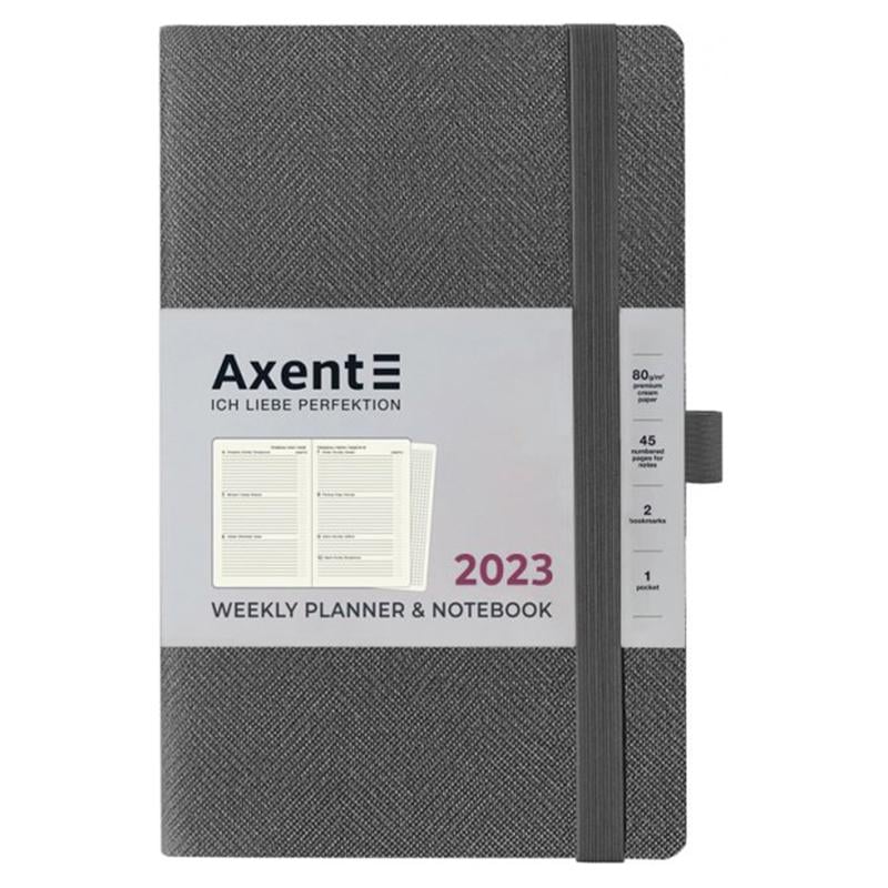 Еженедельник Axent 2023 Partner Soft Fabric 125х195 Серый (8514-23-03-A)