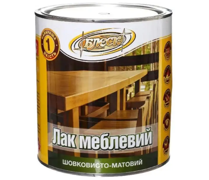 Лак мебельный Блеск НЦ-243 Н шелковисто-матовый 0,8 кг (2285258921)