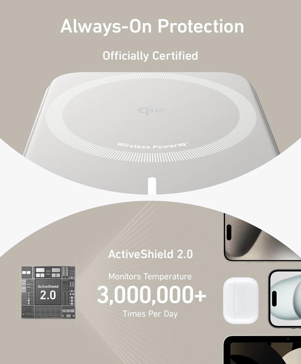 Повербанк Anker MagGo 6600 mAh 15W QI2 White (2117169742) - фото 7 Повербанк Anker MagGo 6600 mAh 15W QI2 White (2117169742) - фото 7