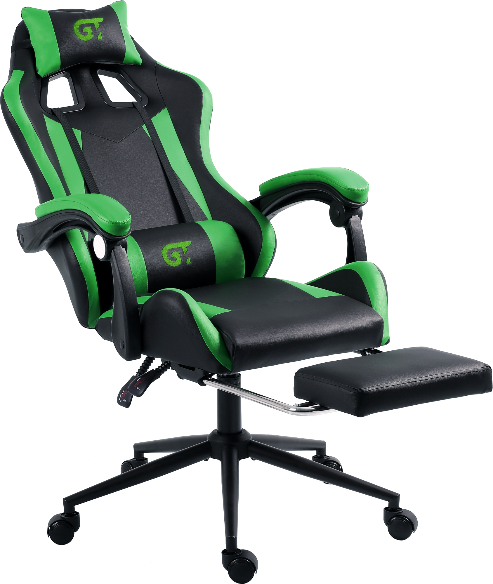 Крісло геймерське GT Racer X-2323 Black/Green - фото 4