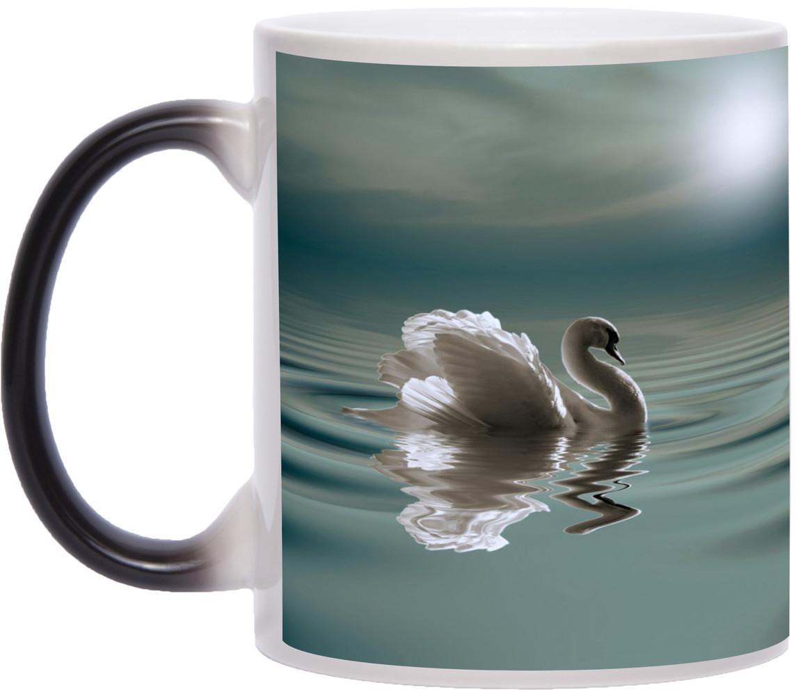 Чашка хамелеон Лебедь на озере 330 мл (new00192)