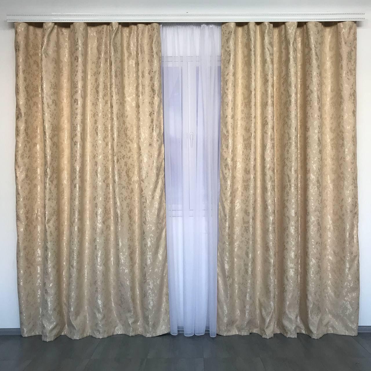 Готові мармурові штори ALBO 200x270 см 2 шт. Бежевий (SH-M19-1) - фото 3
