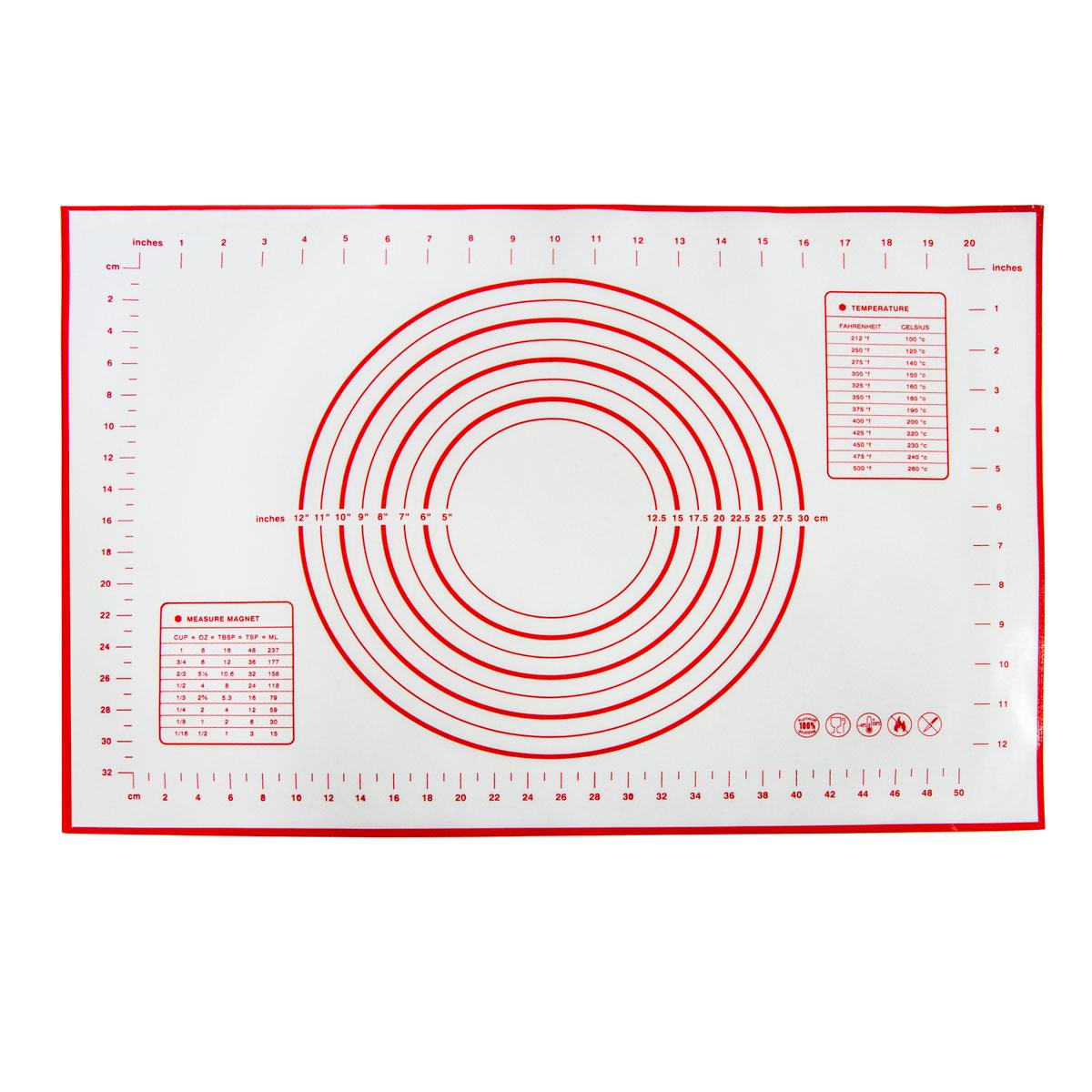 Коврик силиконовый для раскатки теста 40х60 см Бело-красный (1010185-White)