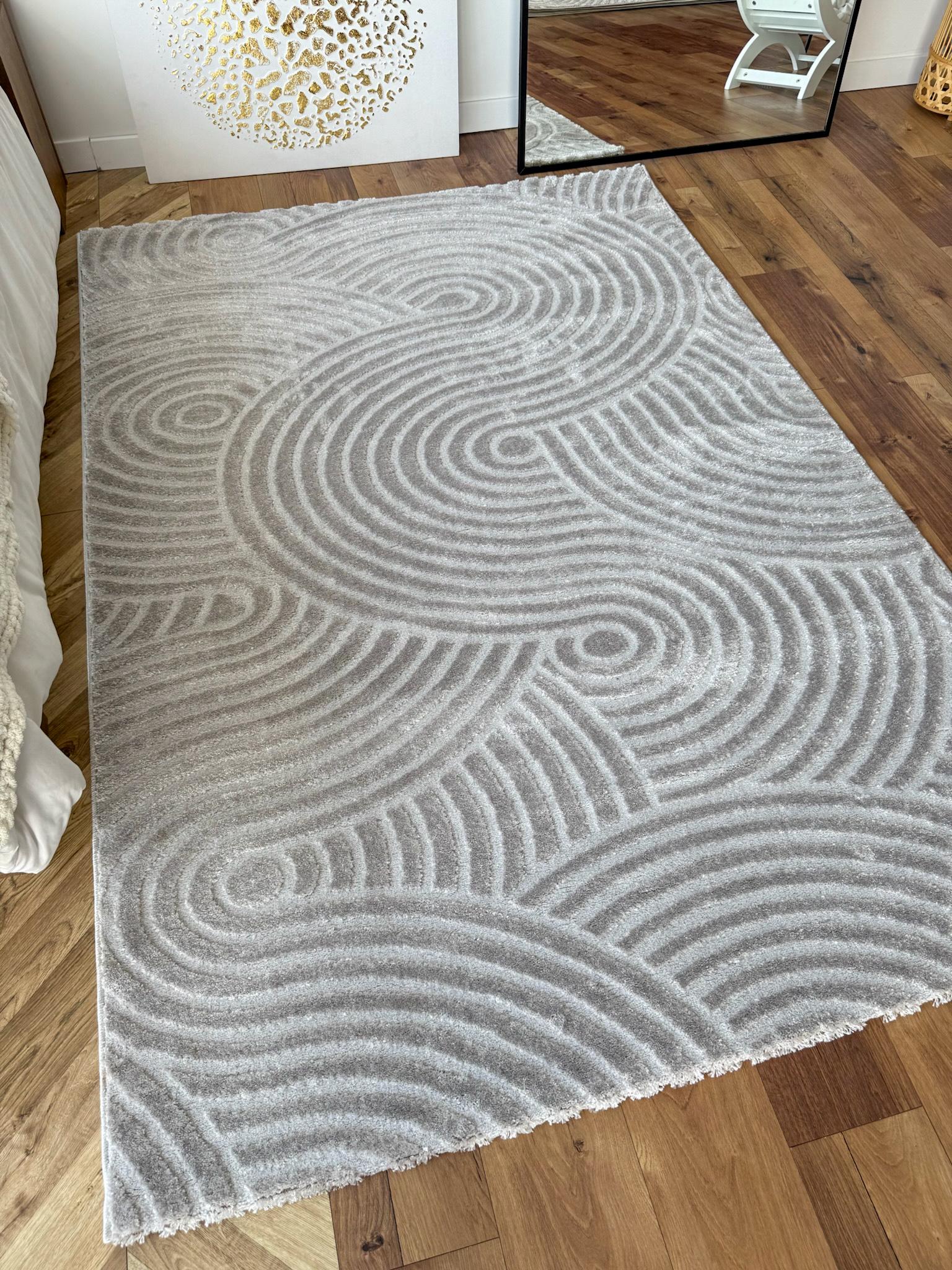 Ковер прямоугольный абстрактный 200х300 см Серый