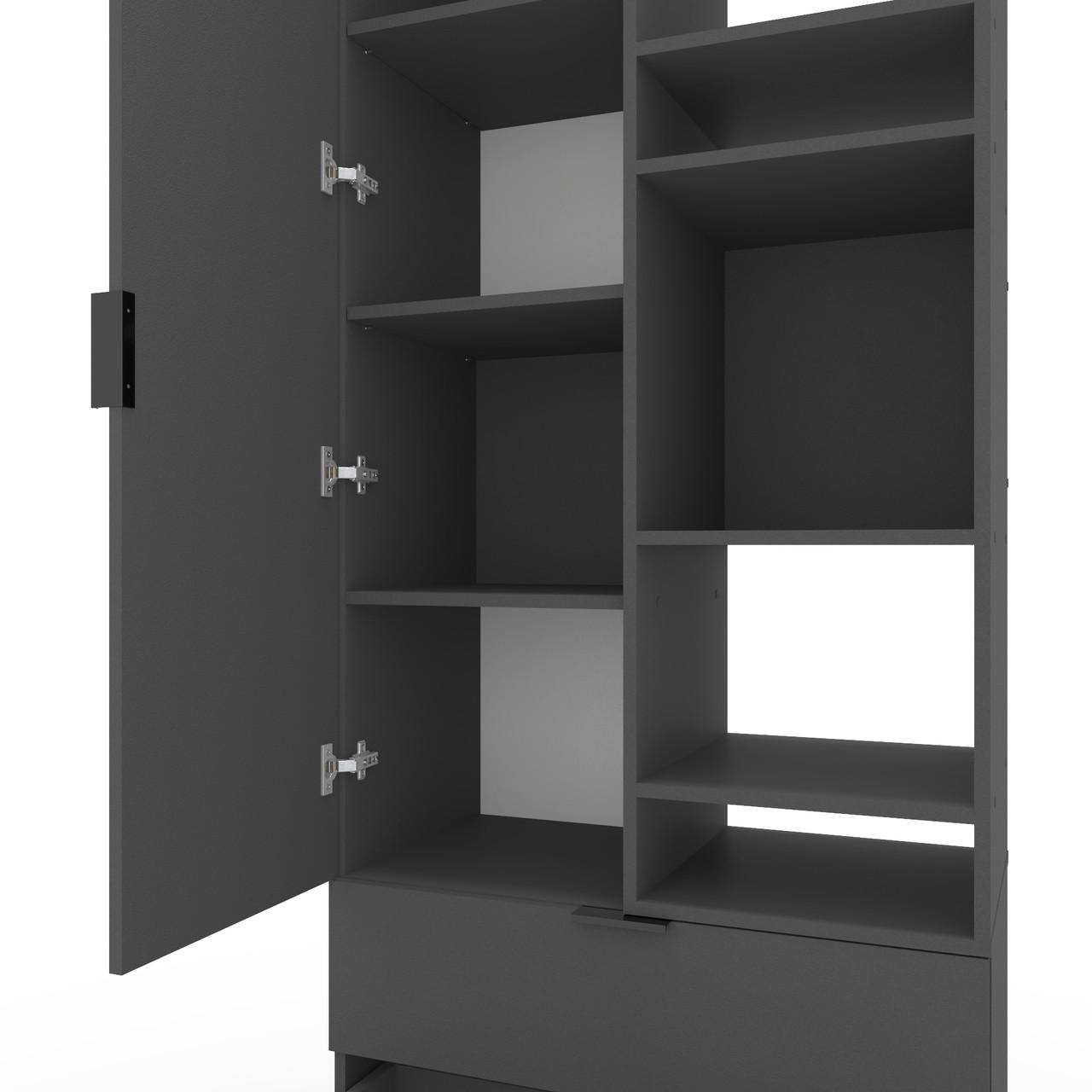 Шкаф Metkas Home A001R ЛДСП 800x420x2300 мм Антрацитовый - фото 4 Шкаф Metkas Home A001R ЛДСП 800x420x2300 мм Антрацитовый - фото 4