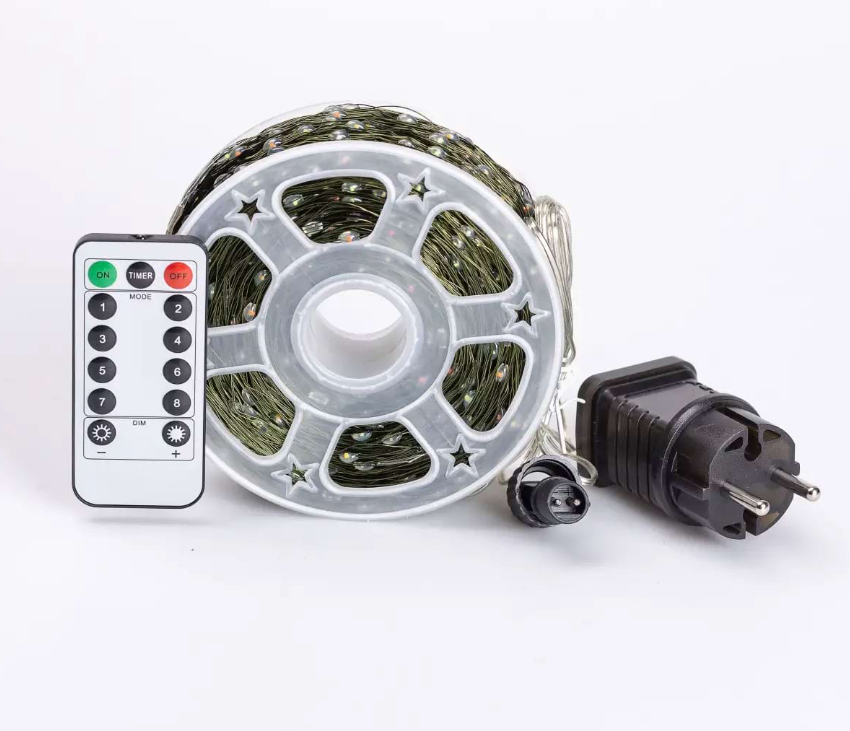 Гирлянда Роса нить с пультом 2000 LED 200 м от сети хеленый провод Разноцветный - фото 12 Гирлянда Роса нить с пультом 2000 LED 200 м от сети хеленый провод Разноцветный - фото 12