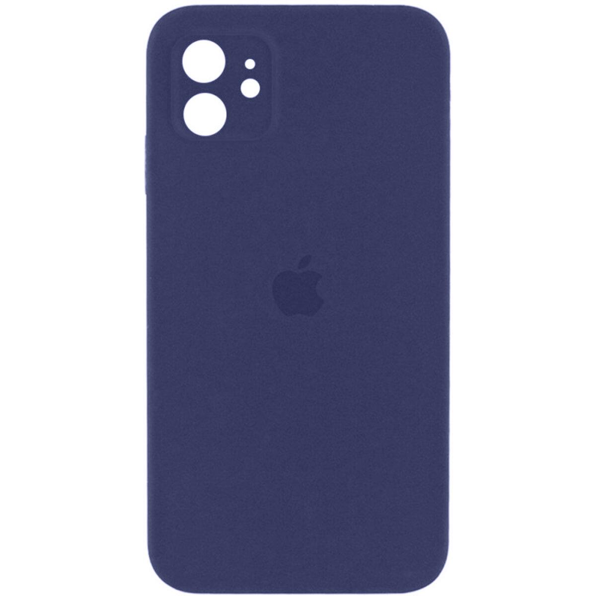 Противоударный чехол для Apple iPhone 12 Silicone Full Case AA Camera Protect / Dark Blue