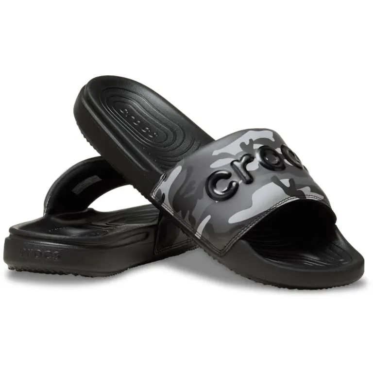 Шльопанці жіночі Crocs All Day Camouflage Slide камуфляж Black/Grey 1 р. 42-43 Чорний (26443)
