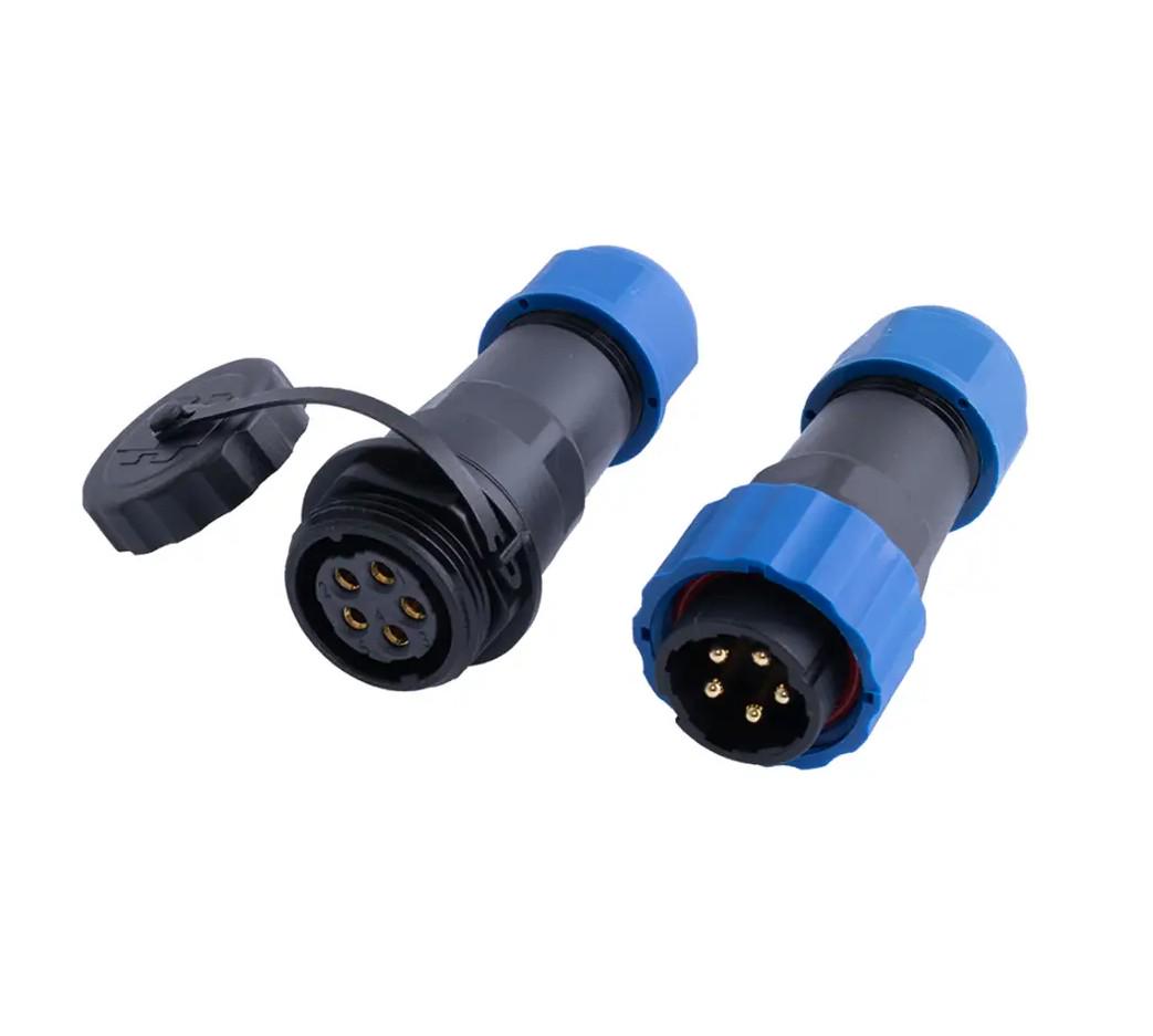Разъем герметичный SP20 IP68 гнездо-штекер на кабель 5D-F-M 5pin 25 А (58412)