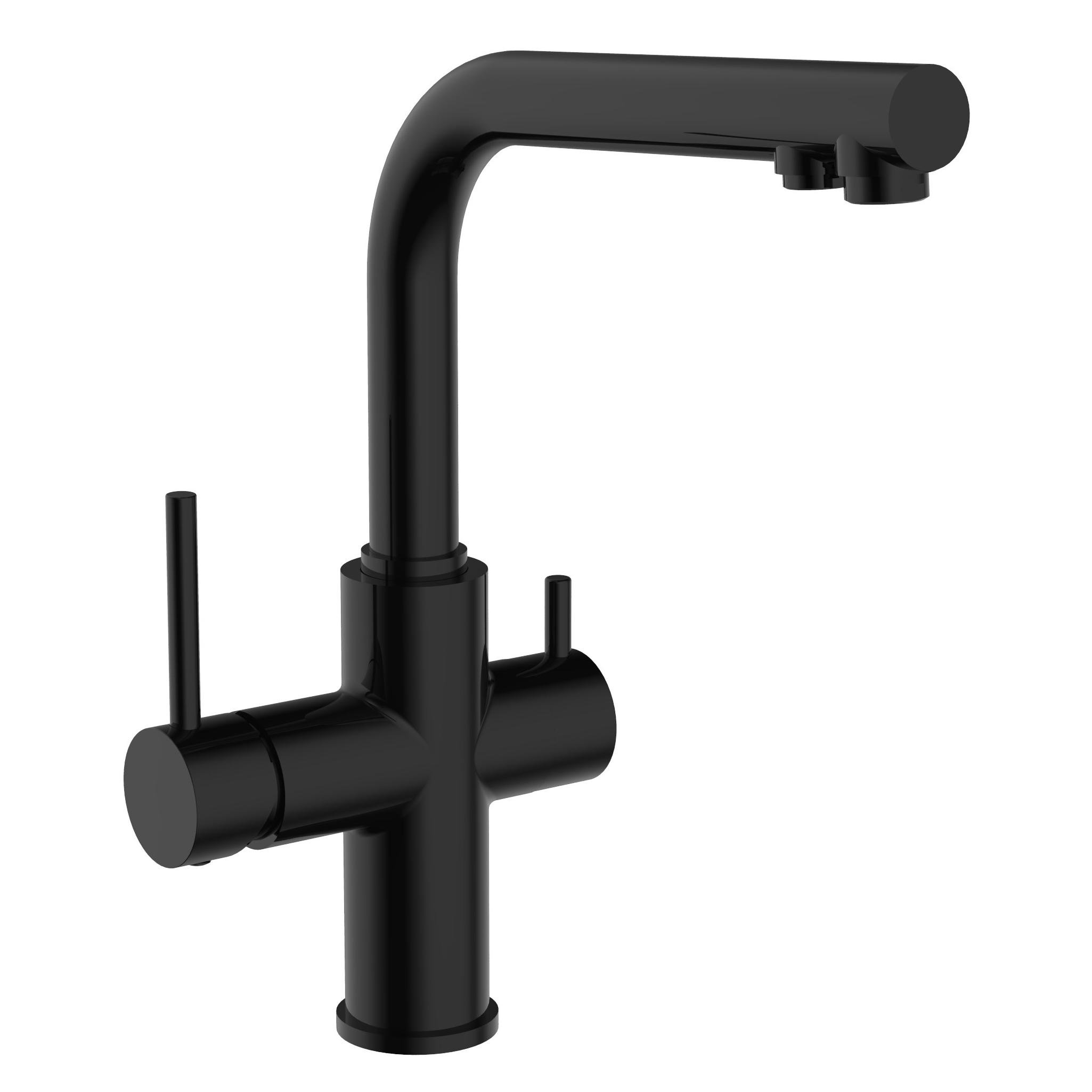 Смеситель для кухни Imprese DAICY 55009B-F на две воды Черный (125935)