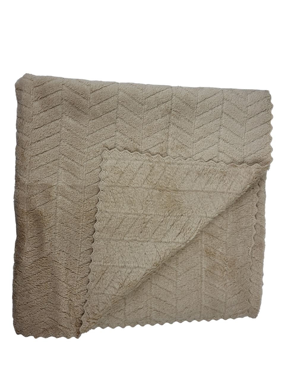 Полотенце банное Елочка микрофибра 140х70 см Светло-бежевый (1680) - фото 2