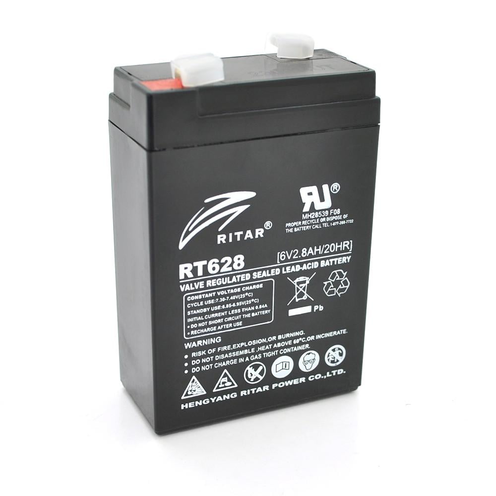 Батарея акумуляторна AGM RITAR RT628 Black Case 6V 2.8Ah