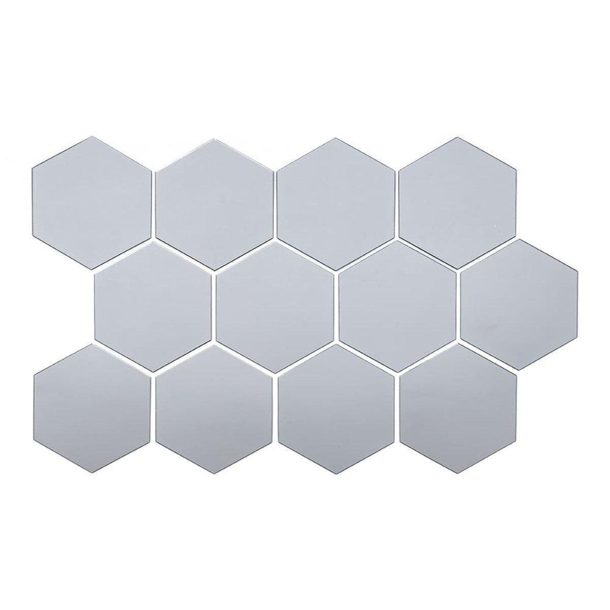 Декор дзеркальний акриловий самоклеючий 150х175 мм 12 шт. Сріблястий (SW-00002514)