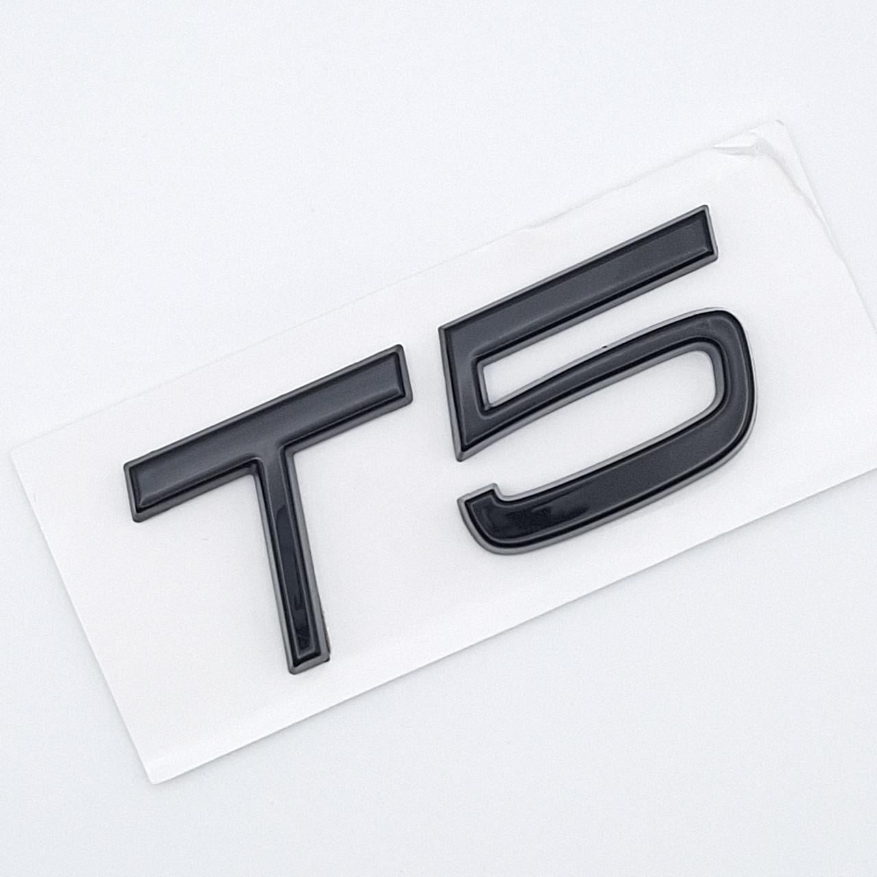 Эмблема надпись T5 Volvo ABS 6,7х2,7 см Черный глянцевый (2548636187)