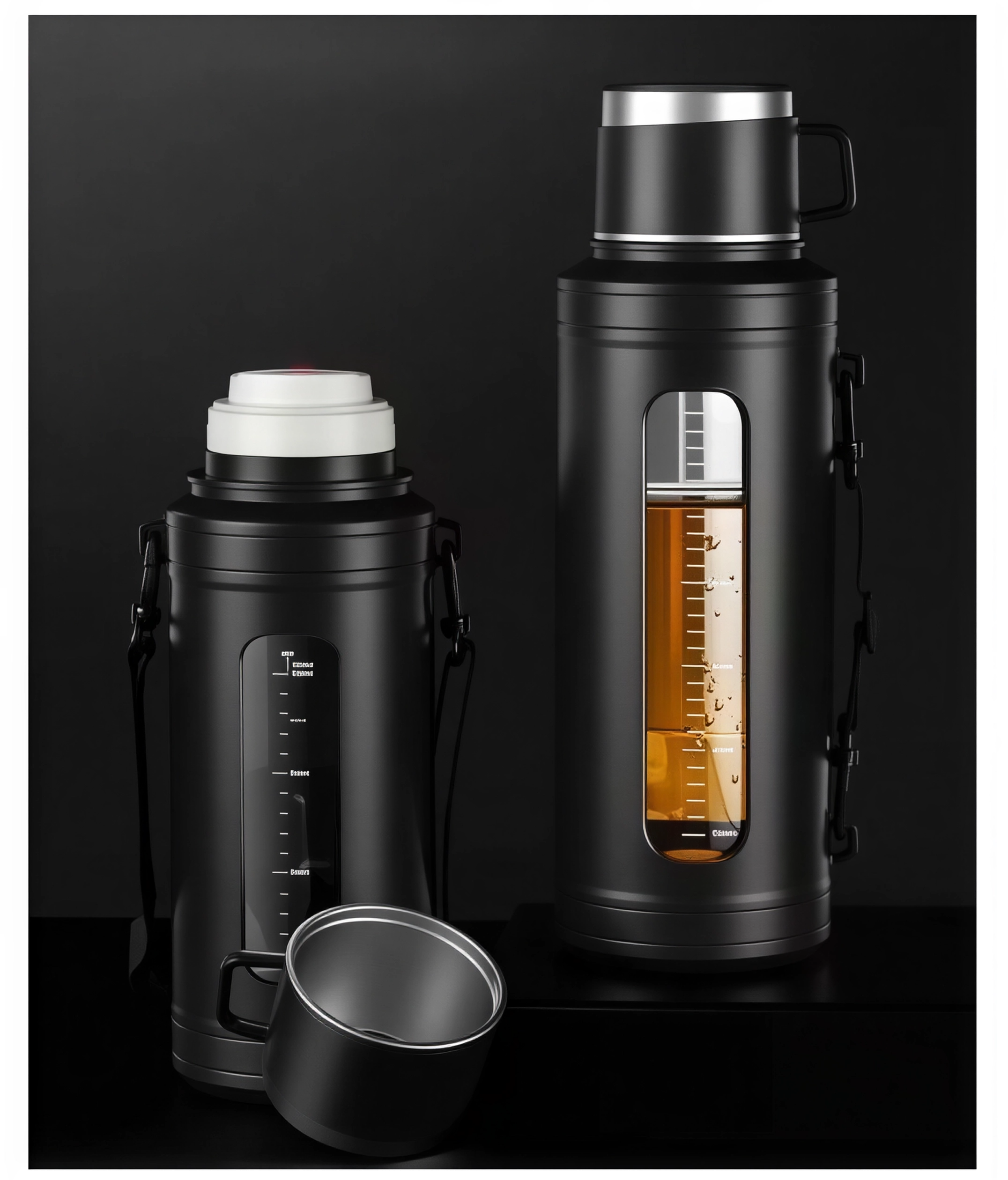 Термос с двойными стенками BPA free прозрачное окно 1000 мл Черный (2843677204) - фото 2 Термос с двойными стенками BPA free прозрачное окно 1000 мл Черный (2843677204) - фото 2