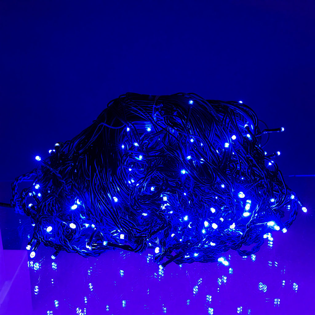 Гирлянда уличная Бахрома 25 м 405 LED черный провод Синий (25MBBL)