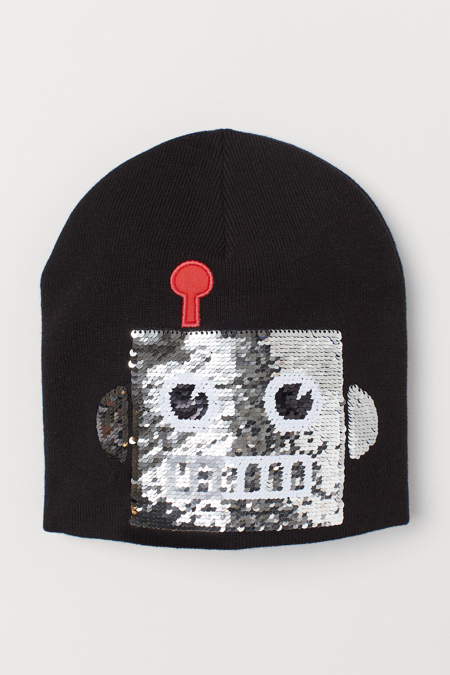 Шапка H&M Принт 110-128 см р. 52-54 Черный (6087644210)