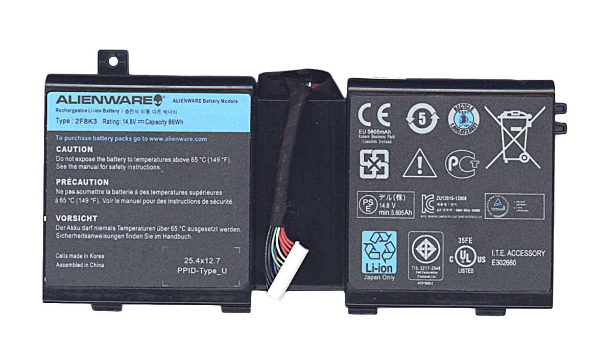 Аккумулятор для ноутбука Dell 2F8K3 14,8V 5800 mAh Black (014384) Аккумулятор для ноутбука Dell 2F8K3 14,8V 5800 mAh Black (014384)