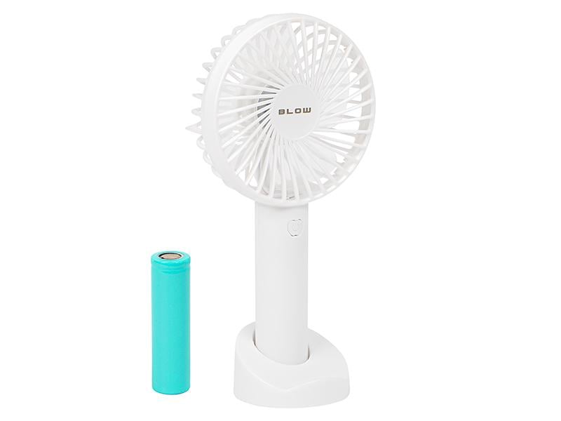Вентилятор портативный BLOW на аккумуляторе 18650 ручной/настольный USB Белый (44-504#) Вентилятор портативный BLOW на аккумуляторе 18650 ручной/настольный USB Белый (44-504#)