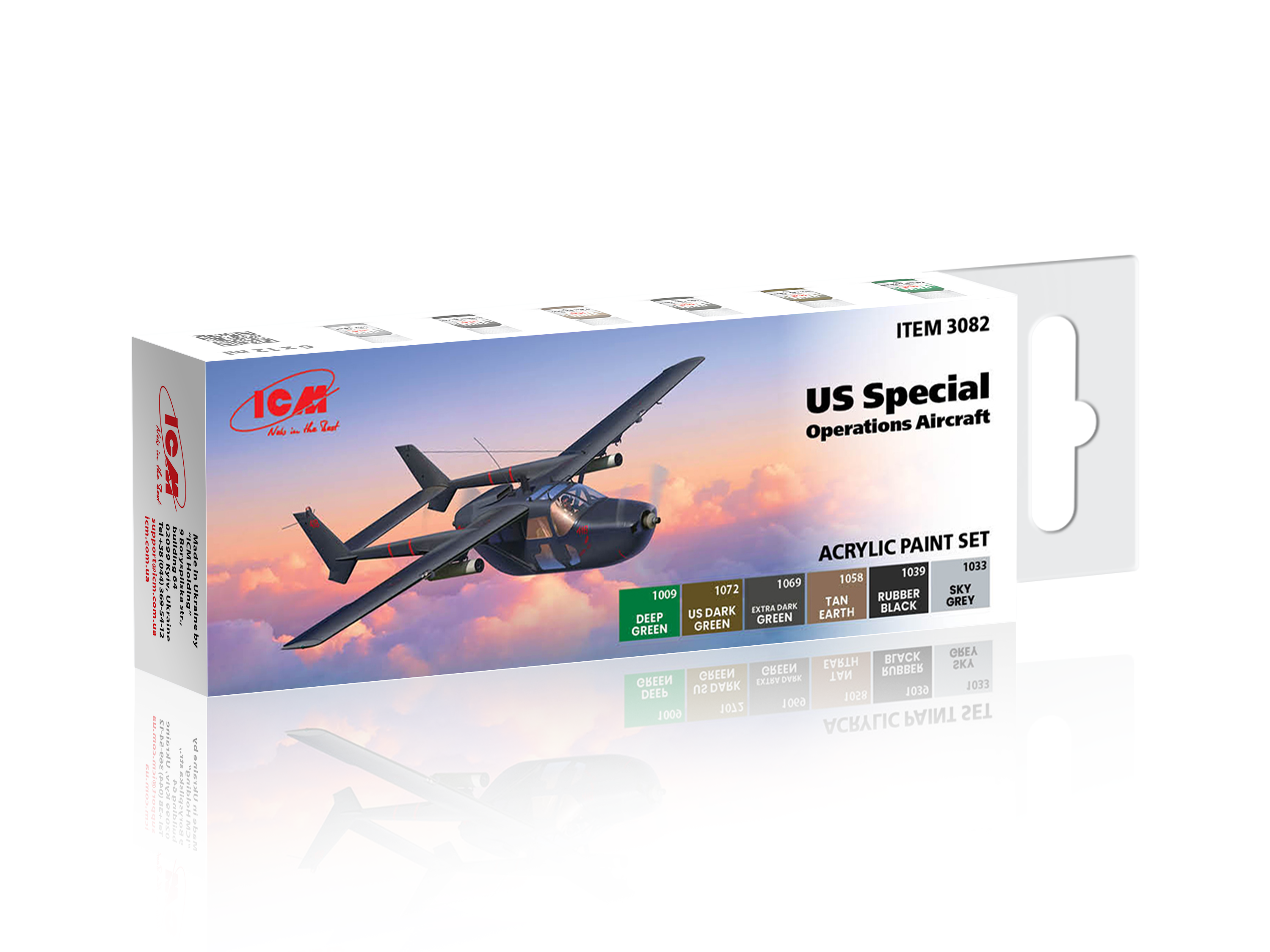Набор акриловых красок ICM для авиации сил специальных операций США (3082)