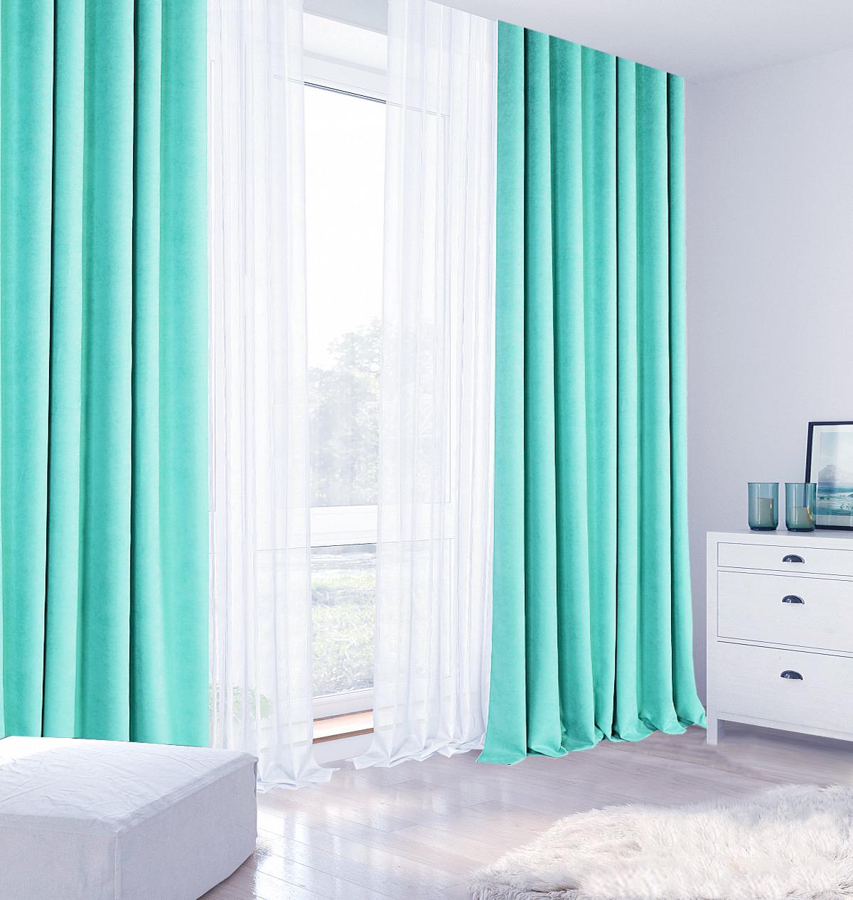 Штора Pivdenne нубук 200х270 см 1 шт. Лазурный (80753-200)