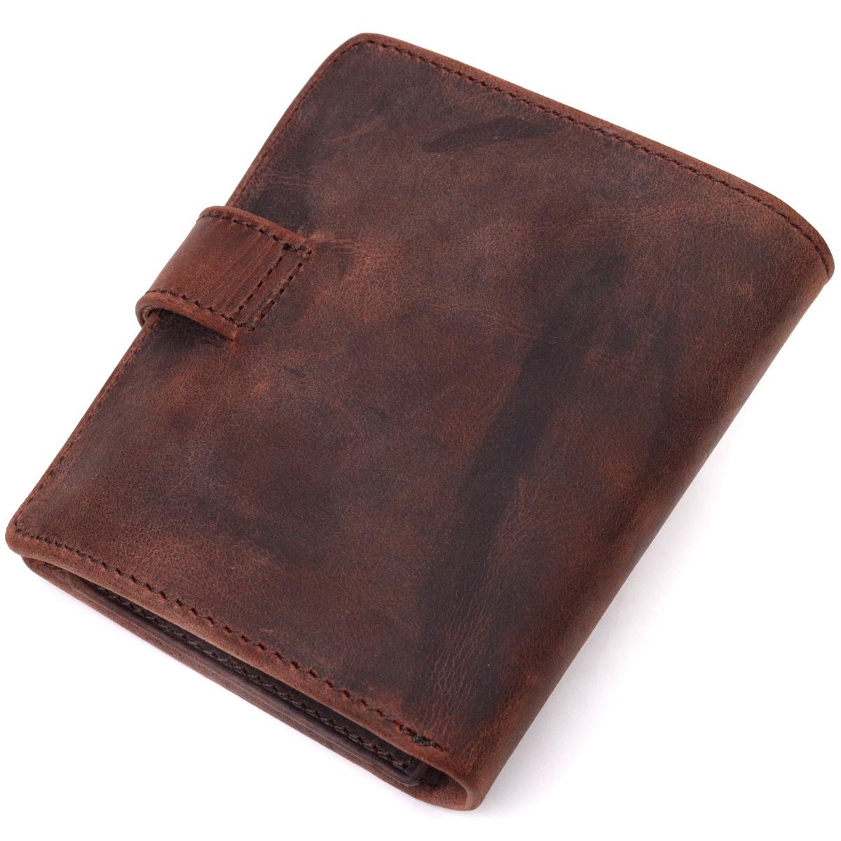 Гаманець чоловічий KARYA Men's Wallet 21328 із вінтажної шкіри Коричневий (B55044) - фото 2