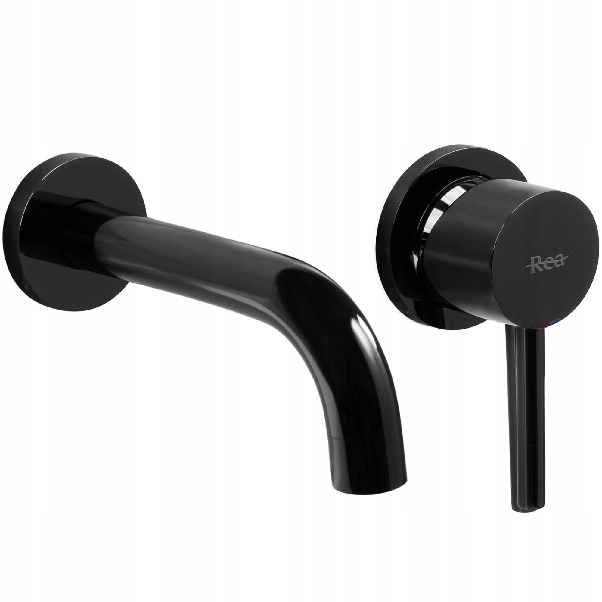 Смеситель для умывальника CUBO REA Lungo REA-B4421 настенный однорычажный Черный (196284)