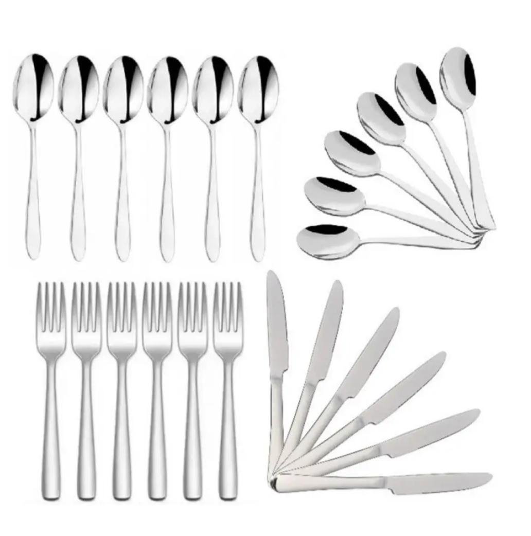 Набор столовых приборов Edenberg из нержавеющей стали на 6 человек 24 предмета (EB-18621) - фото 3 Набор столовых приборов Edenberg из нержавеющей стали на 6 человек 24 предмета (EB-18621) - фото 3