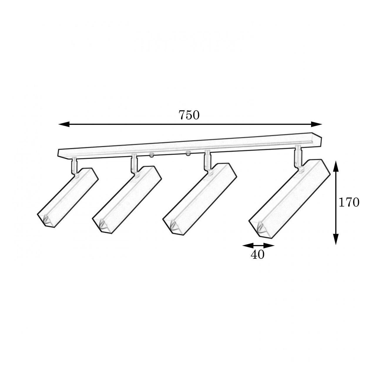 Светильник спот MSK ELECTRIC Quadro с поворотным механизмом под четыре лампы Е14 Черный (SQ 1840-4) - фото 3
