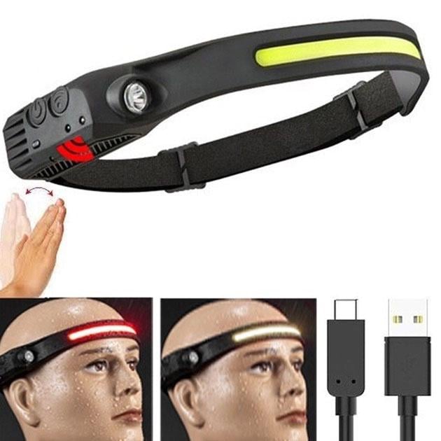 Фонарь налобный BL-W689/G28-LM+COB сенсорный Li-ion аккумулятор White/Red (ws88242) - фото 6 Фонарь налобный BL-W689/G28-LM+COB сенсорный Li-ion аккумулятор White/Red (ws88242) - фото 6