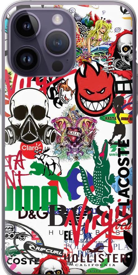 Чехол на iPhone 14 Pro Max Many different logos (4022u-2667-42517) Чехол на iPhone 14 Pro Max Many different logos (4022u-2667-42517)