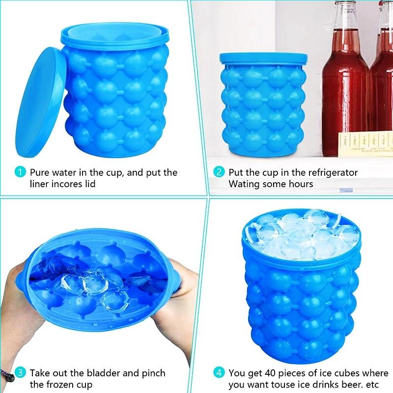 Форма для льда Ice Cube Maker Genie круглое ведро силиконовое - фото 2