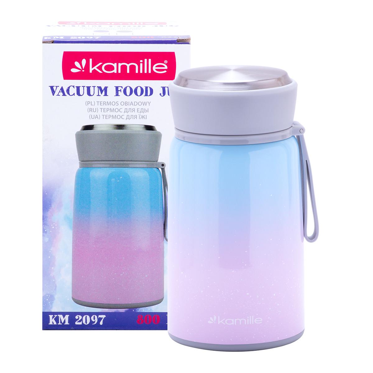 Термос пищевой Kamille KM-2097 из нержавеющей стали 800 мл Розово-голубой (29-84-2097)