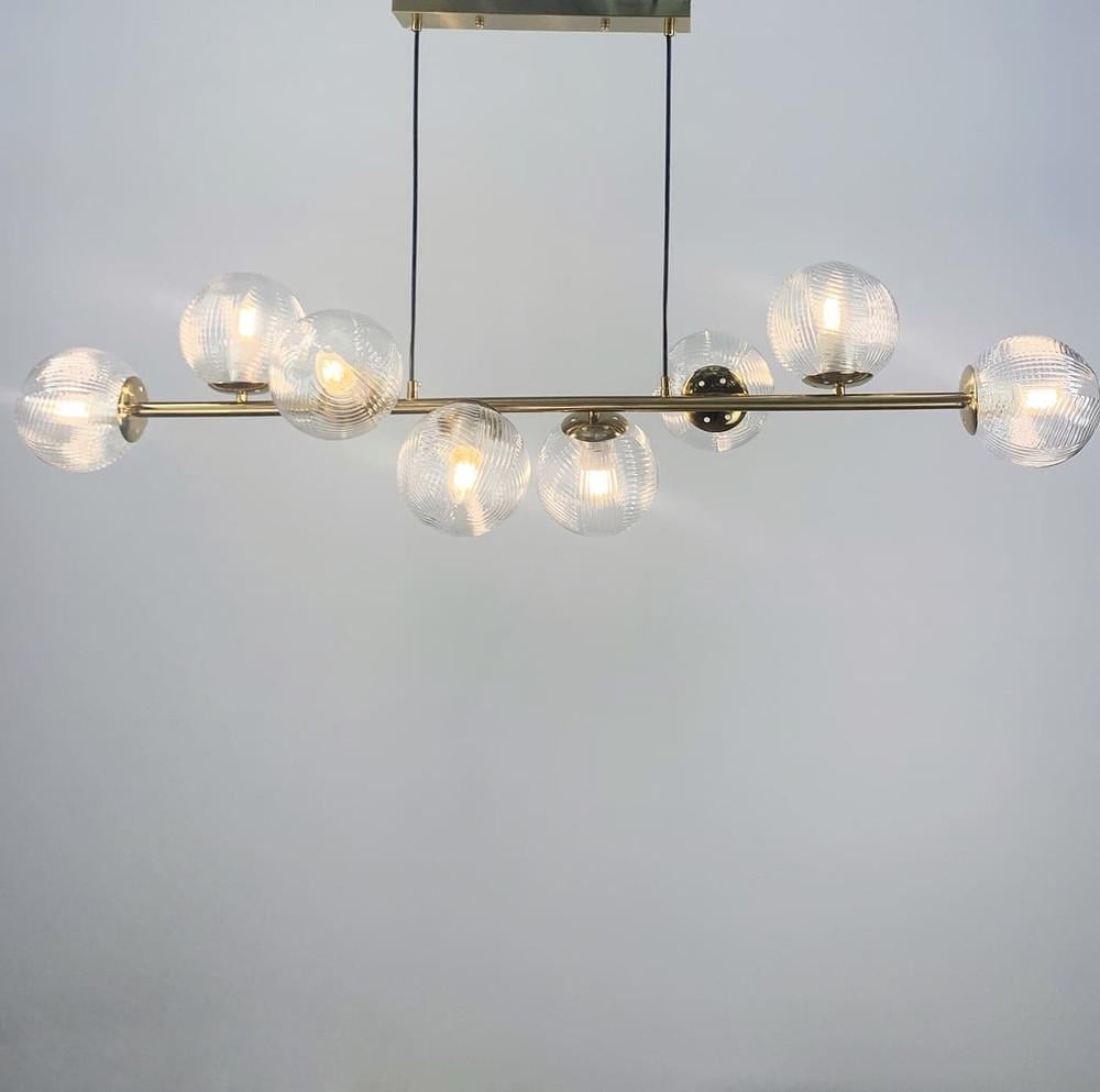 Светильник удлиненный с 8 гранеными плафонами 130 см (Q 08 AB) Светильник удлиненный с 8 гранеными плафонами 130 см (Q 08 AB)