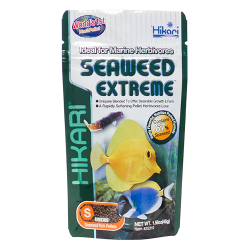 Корм Hikari Marine Seaweed Extreme для маленьких рослиноїдних морських рибок 3-10 см Small гранули ~1 мм 45 г тонучий (25310)