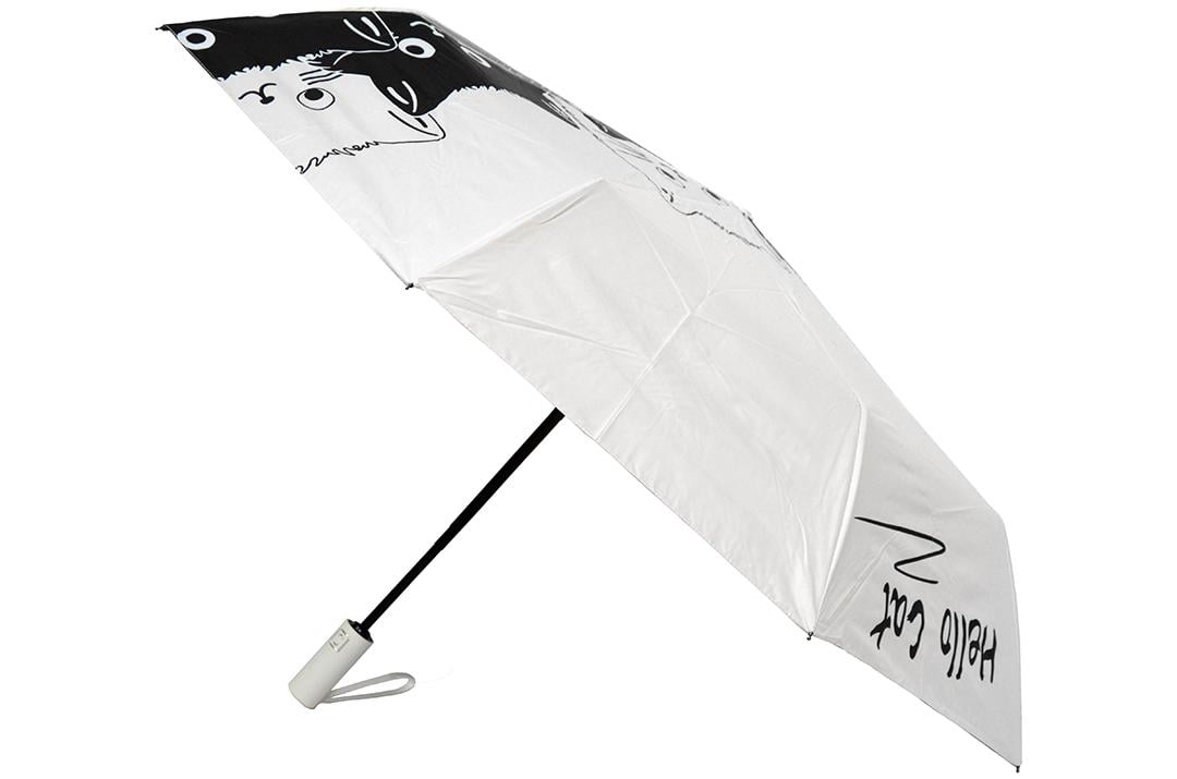 Парасолька складна Cat-01 повний автомат Чорно-білий (Cat-01)