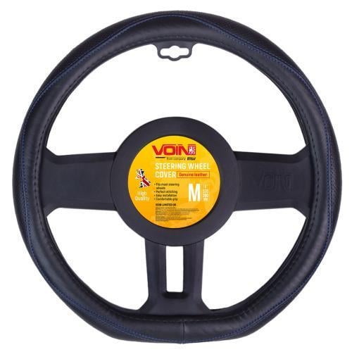 Чехол для руля VLOD-LF2161 BK R BL M БО один шов кожа flat Черный (2278457116)