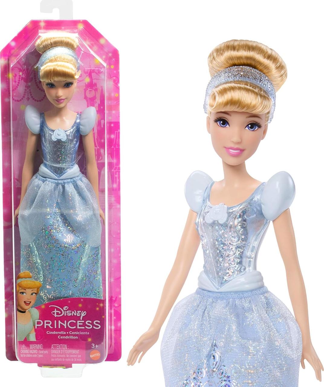 Кукла Mattel Принцессы Дисней Золушка с блестящей одеждой и аксессуарами (HLW06)