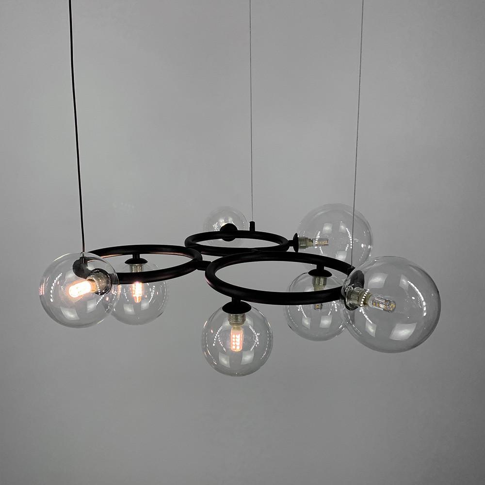 Люстра Gorizia на 7 прозорих плафонів Чорний (sg 44/7 bk/cl) - фото 2 Люстра Gorizia на 7 прозорих плафонів Чорний (sg 44/7 bk/cl) - фото 2