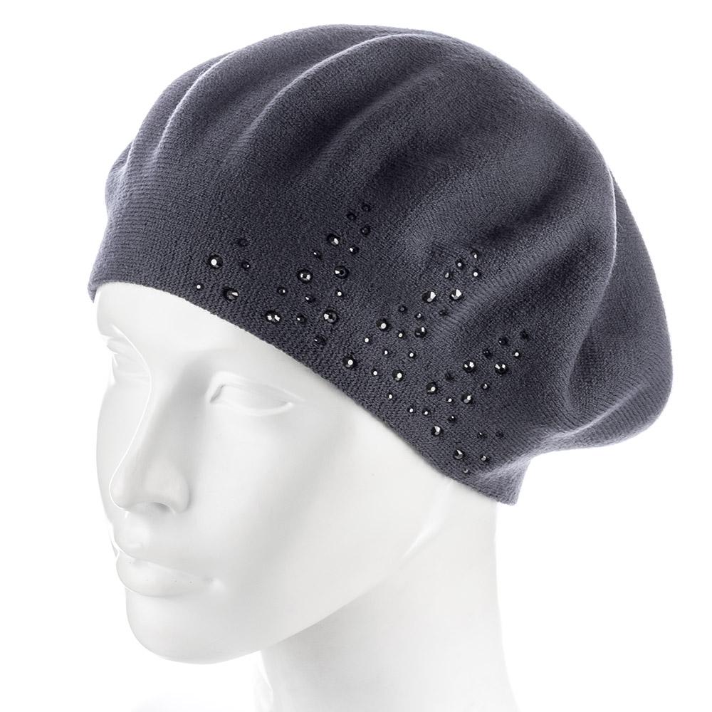 Берет женский Zolly ZH241 шерстяной мелкой вязки Антрацит