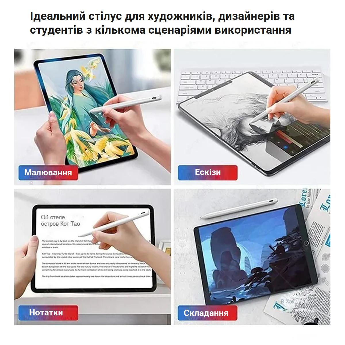 Стилус для планшета телефона iOS/Android iPhone/Xiaomi/Samsung/Huawei iPad/Honor Pad/2 наконечники/перчатка Gradient Purple (181019+2) - фото 7